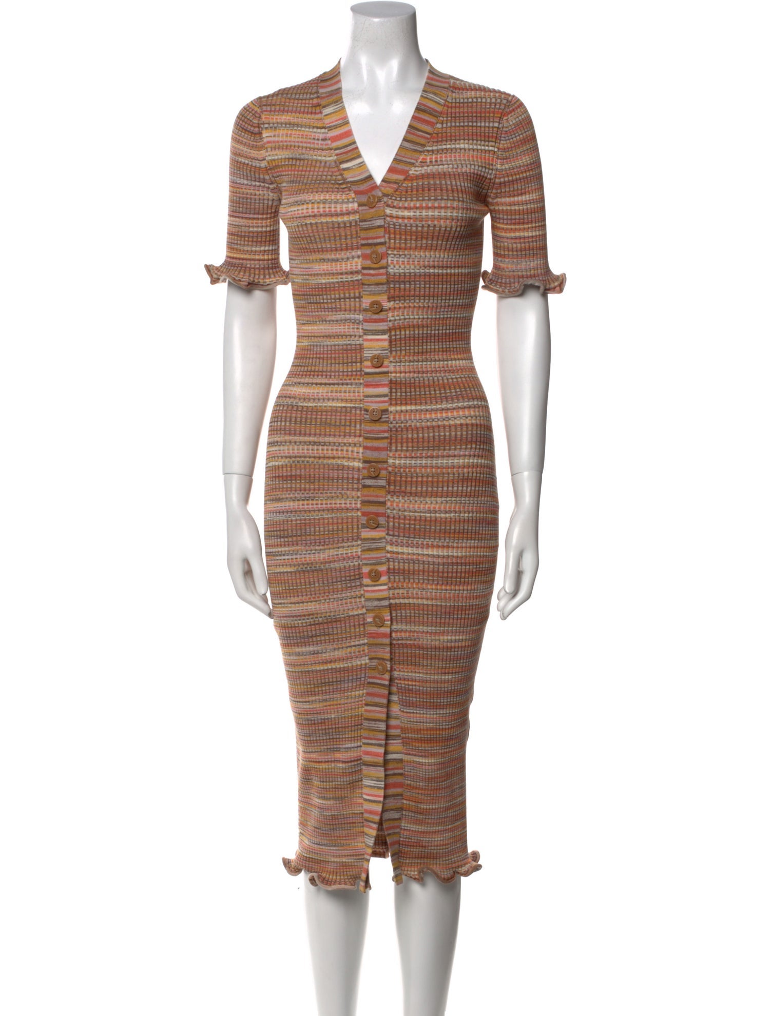 Jonathan Simkhai Striped Midi Length Dress